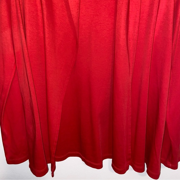 LL Bean Top Womens Large Supima Cotton Peru Open Cardigan Jacket Red Mature - Picture 7 of 8